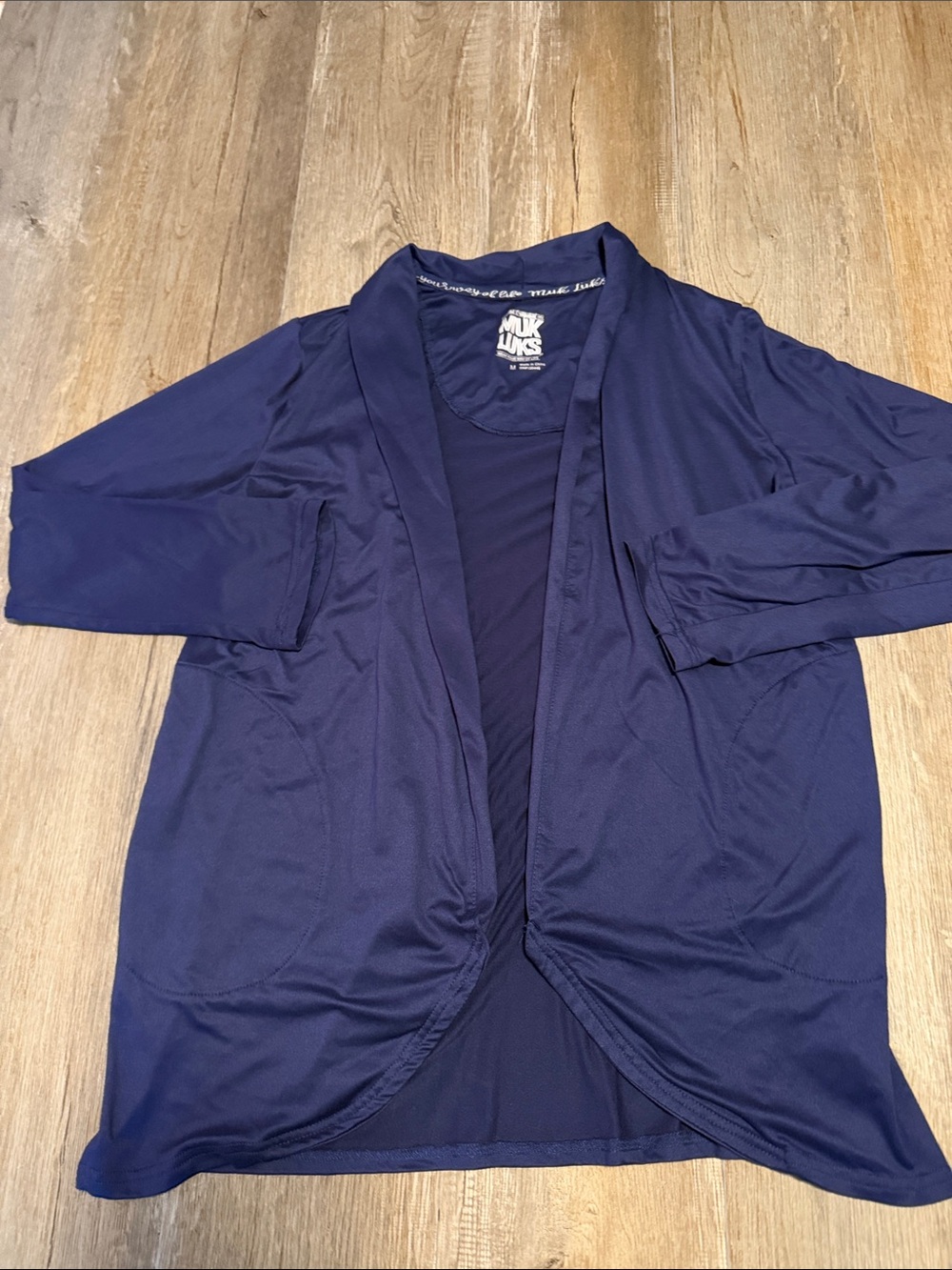Muk Luks Navy Open-Front Blazer Cardigan